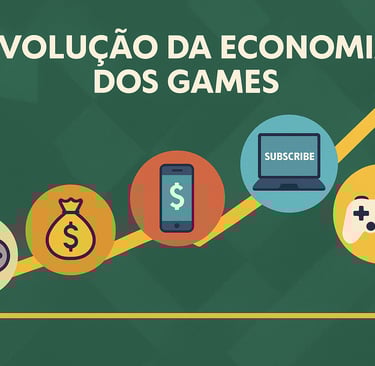 evolução econômica dos games, destacando assinatura e digitalização.