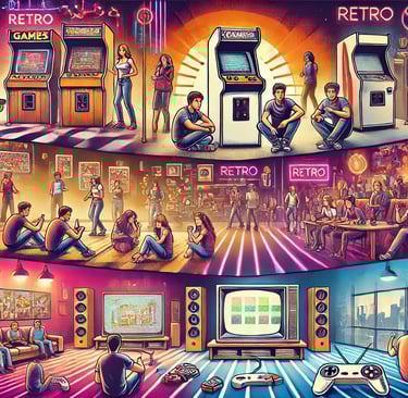a bunch of people playing video games on a video game
