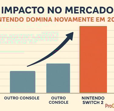 Gráfico de barras destaca o Nintendo Switch 2 liderando o mercado em vendas comparado a outros conso