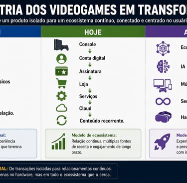 Infográfico compara passado, presente e futuro da indústria dos videogames