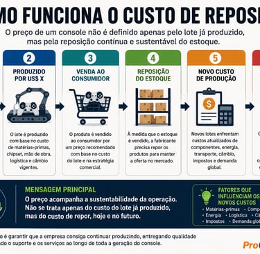 Infográfico mostra como o custo de reposição influencia o preço dos consoles