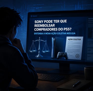 Controle e documentos simbolizam disputa sobre reembolso do PS5.