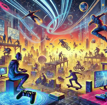a man playing video games on a video game