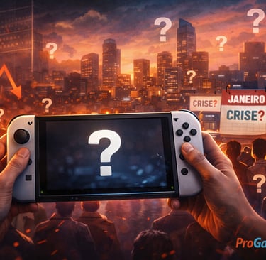 Console portátil genérico ao lado de calendário de janeiro e ícones de comentários online