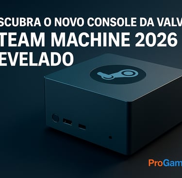 Steam Machine 2026 iluminada em azul representando a introdução do artigo.