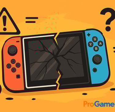 Console Nintendo Switch 2 rachado ao meio, representando seus desafios e limitações iniciais.