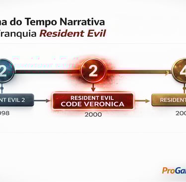 Linha do tempo mostra Code Veronica entre Resident Evil 2 e Resident Evil 4.