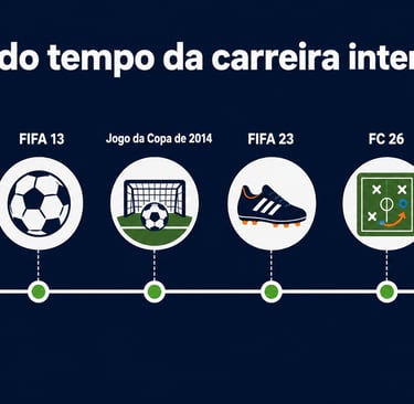 Linha do tempo da carreira internacional em jogos de futebol, de 2010 ao FM26.