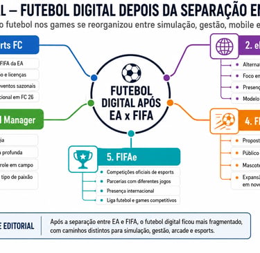 Mapa mental do futebol digital após separação entre EA e FIFA