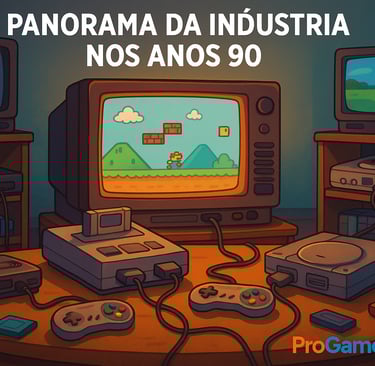 Quarto gamer dos anos 90 com consoles clássicos ligados à TV.