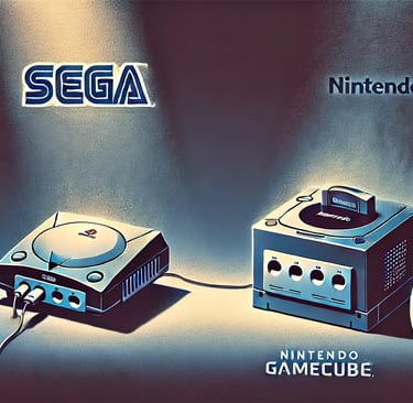 Sega Dreamcast e o Nintendo GameCube, simbolizando o declínio da rivalidade direta entre Sega e Nint
