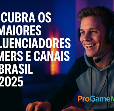 Gamer sorridente em setup moderno com título do artigo