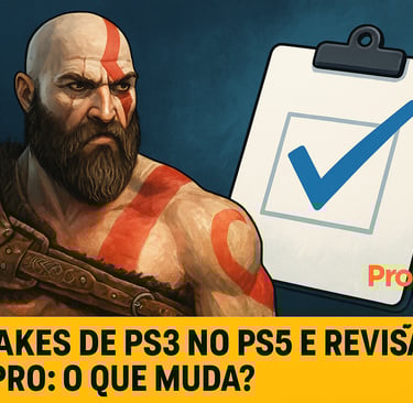 Kratos com checklist simbolizando confirmações oficiais da Sony.