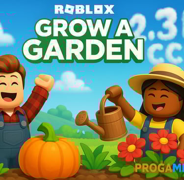 Ilustração do início simples do jogo Grow a Garden