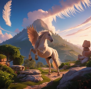 Cenário detalhado do Monte Tifão com Pegasus no jogo, mostrando melhorias visuais e texturas.