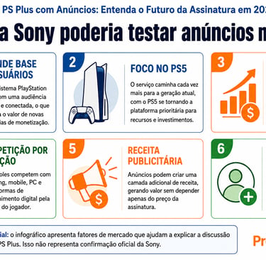 Infográfico mostra fatores que poderiam levar anúncios à PS Plus.