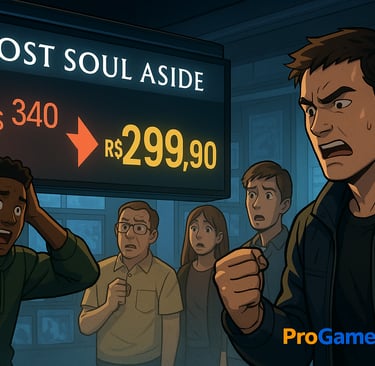 Jogadores reagem surpresos à queda de preço de Lost Soul Aside em loja digital.