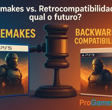 Balança comparando remakes de PS5 e retrocompatibilidade de PS3.