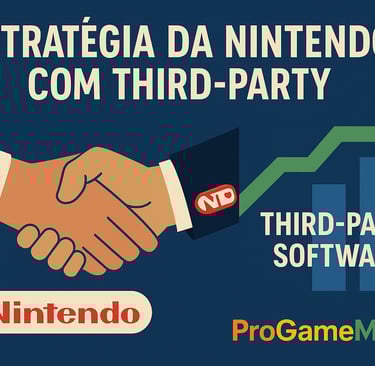 Aperto de mãos entre Nintendo e third-parties com gráfico de crescimento ao fundo.