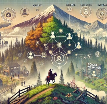 reflete a liberdade, narrativa e tecnologia dos jogos de mundo aberto.