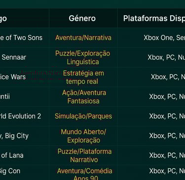 Tabela de jogos que sairão do Xbox Game Pass em maio com gêneros e plataformas.