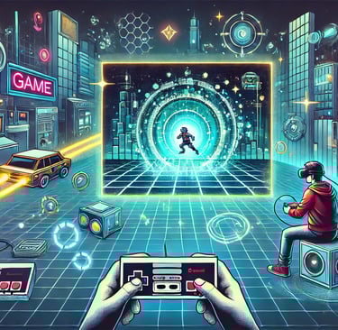 a person holding a game controller in front of a video game
