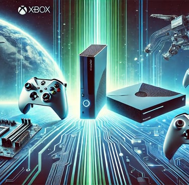 a video game console with a bunch of video game controllers