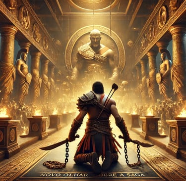 a man in a suit and a sword in a room