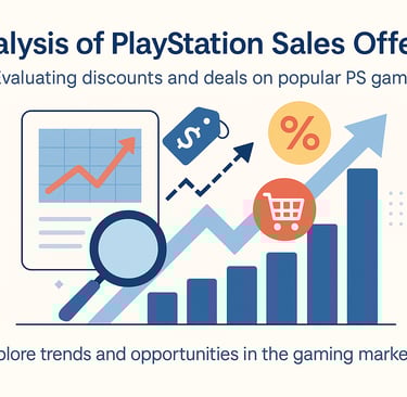 Análise de promoções de jogos PlayStation com gráfico de crescimento.