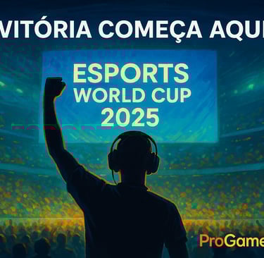 Jogador celebra vitória na abertura da Esports World Cup 2025