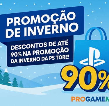 Promoção de inverno da PS Store com até 90% de desconto em jogos.