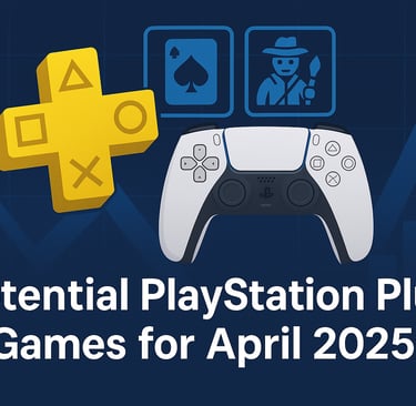 logotipo do PlayStation, controle DualSense e ícones de diferentes gêneros de jogos sobre um fundo 