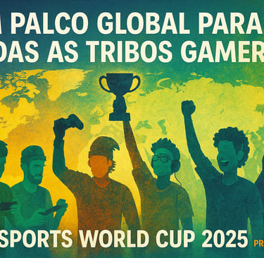 Gamers de todo o mundo unidos sob o mapa global da Esports World Cup