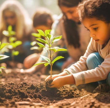 girl planting a tree