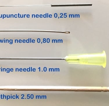 needles of different sizes