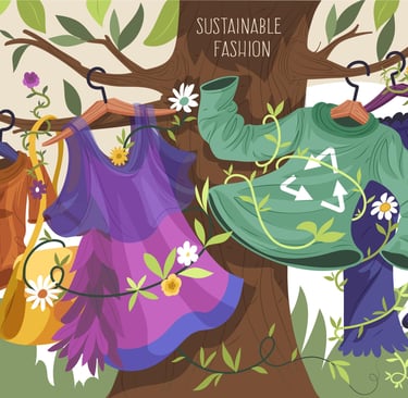 Eco-friendly-clothes-hanging-on-tree