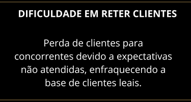 Perda de clientes devido a expectativas não atendidas, enfraquecendo a base de clientes