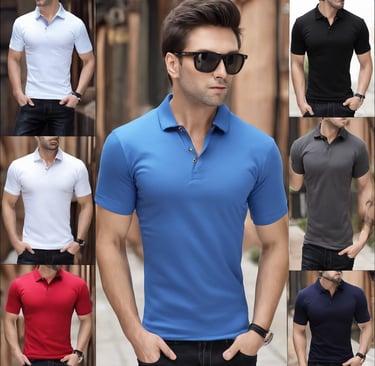 a group of blue and red sports jerseys