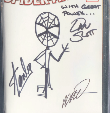 stan lee marvel comics signed spider man art
