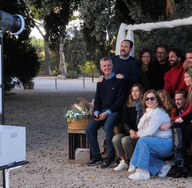 a group of people posing for a photo