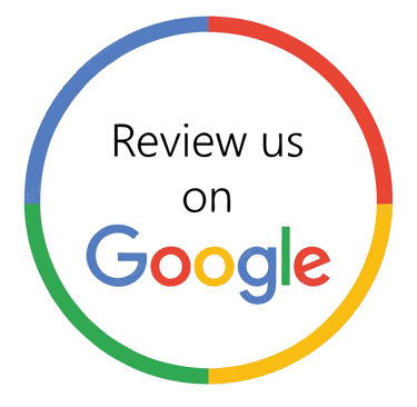 a circle with the words review us on google