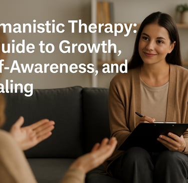 Therapist listening attentively to a client during a counselling session.