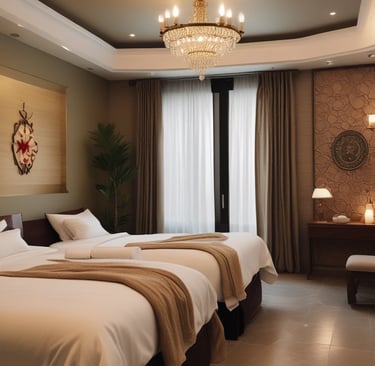 a bedroom with a chandelier and a chandelier