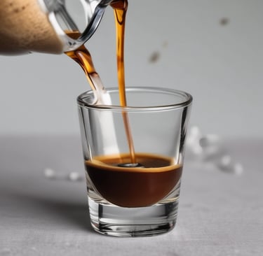 A hand holds a cold brew coffee in a clear plastic cup with a lid and ice visible inside. In the background, a red espresso machine with the words 'STOKED Roasters + Coffeehouse' is seen, along with two black coffee grinders filled with coffee beans. The setting has a warm, inviting interior with wood and orange tones.