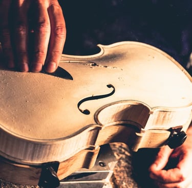 a violin player's handmade violin with a violin