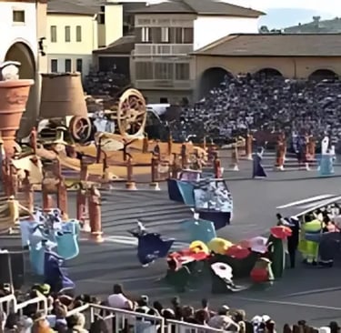 Crowds celebrating Tuscany’s grape harvest at Festa dell’Uva in Impruneta with music, parades, and w