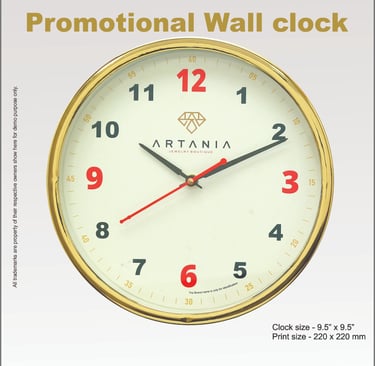 Golden finish wall clock
