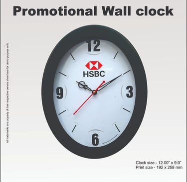 Black oval wall clock