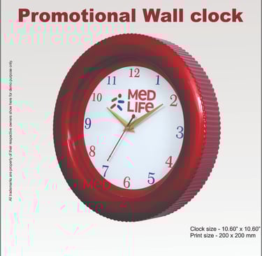 10 inch plastic round wall clock