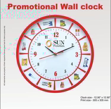 Pharma print wall clock manufacturer in India
